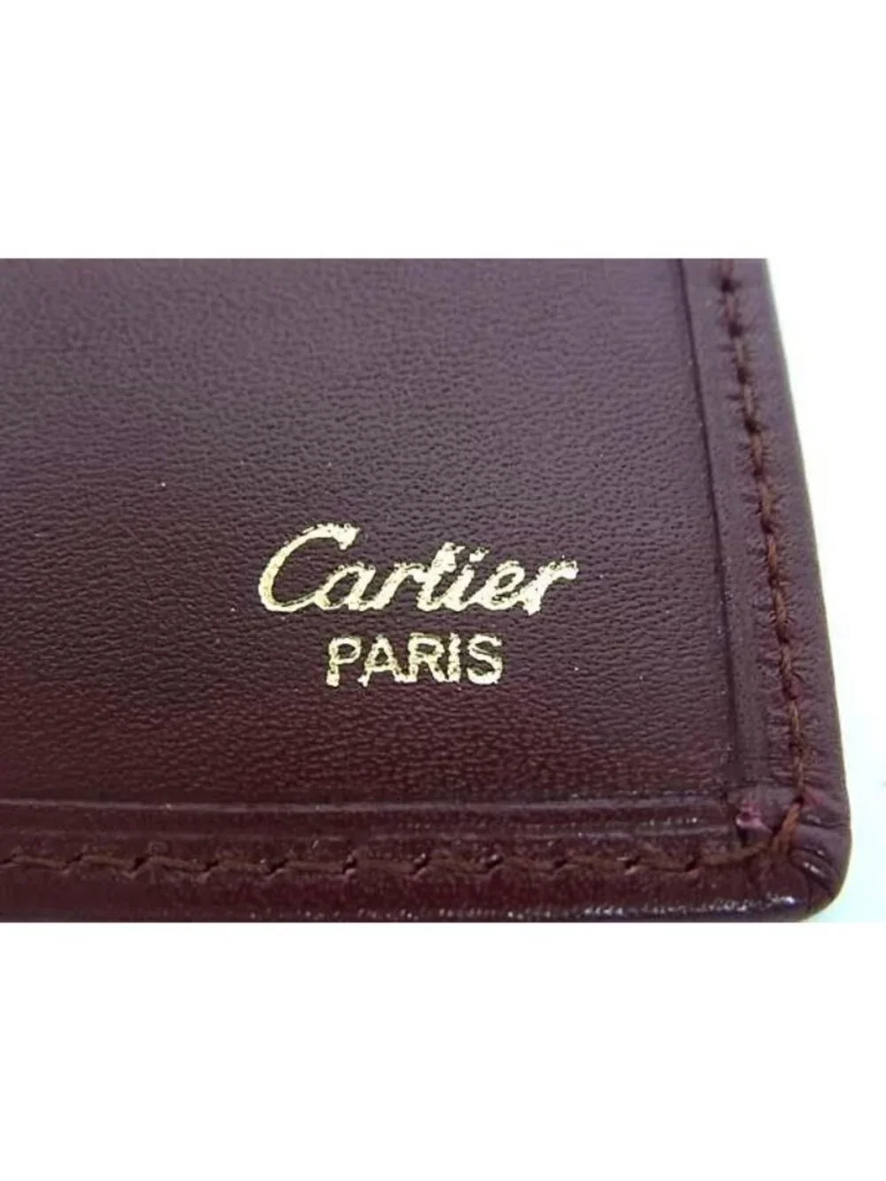 Cartier Wallet Must Line Bordeaux Leather Bifold Billfold